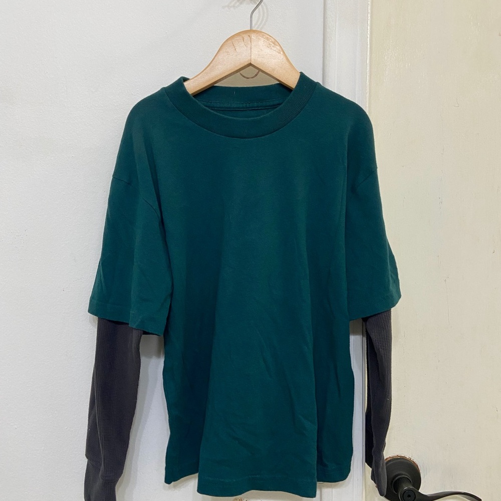 Abercrombie Kids Boys Layered-Look Green Short-Sleeve Shirt
